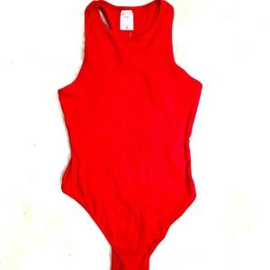 NWT High Neck, Racerback, Thong, Red Body Suit XS